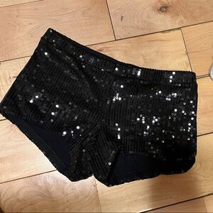 Black Sequin Shorts